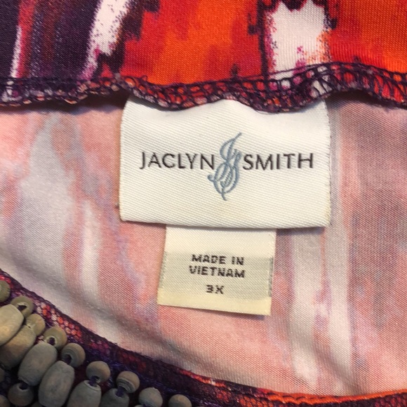 Jaclyn Smith Sleeveless Beaded Top 3X Red Orange Purple PF - Picture 5 of 6